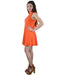 Women's Ribbed Pattern High Neckline Short Dress - evorr.com