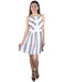 Women's Printed and Embroidered Lace Detailing Skater Dress - evorr.com
