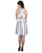 Women's Printed and Embroidered Lace Detailing Skater Dress - evorr.com