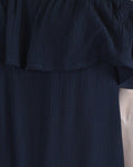 Women's Solid Ruffle Style Off Shoulder Slater Dress - evorr.com