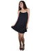 Women's Solid Metallic Chain Detailing Halter Neck Skater Dress - evorr.com
