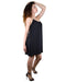 Women's Solid Metallic Chain Detailing Halter Neck Skater Dress - evorr.com