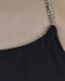Women's Solid Metallic Chain Detailing Halter Neck Skater Dress - evorr.com