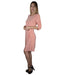 Women's Solid Stylish Quarter Sleeve Regular Fit Stretch Dress Peach - evorr.com