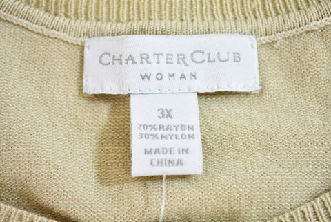 $69 Charter Club Womens Blue Long Sleeve Button Front Knit Cardigan Shrug Top XL