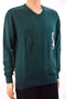 John Ashford Men's Long-Sleeves Green Striped-Texture Cotton V-Neck Sweater XL - evorr.com