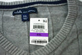 John Ashford Mens Long-Sleeve Gray Striped Ribbed Cotton V-Neck Knit Sweater 2XL - evorr.com