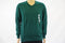 John Ashford Mens Long-Sleeve Green Striped Texture Cotton V-Neck Knit Sweater L - evorr.com