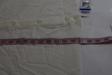 Karen Scott Women's Long Sleeves Luxesoft White Button Front Cardigan Sweater XL