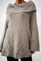 Style&Co Women's Beige Off The Shoulder Foldover Cable Knit Tunic Sweater Top XL - evorr.com