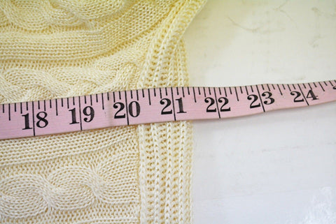 New Lauren Ralph Lauren Women's Ivory Cable Knit Open Front Cardigan Shrug Top L