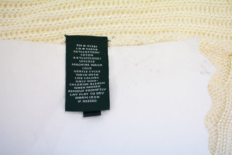New Lauren Ralph Lauren Women's Ivory Cable Knit Open Front Cardigan Shrug Top L