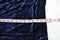 New ECI Women's Bell Sleeve Crew Neck Stretch Blue Printed Velvet Sheath Dress L - evorr.com