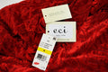 New ECI Women's Bell Sleeves Crew Neck Stretch Red Printed Velvet Sheath Dress M - evorr.com