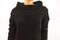 Michael Kors Women's Long-Sleeve Black Side-Slit Cowl Neck Knitted Sweater Top S