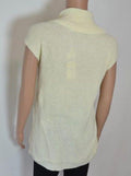 ONE A Womens Cap Sleeve White Layered-Front Turtle Neck Knit Sweater Tunic Top M - evorr.com