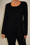 New Style&Co Women's Scoop Neck Long Sleeves Black Crochet Knitted Sweater Top L - evorr.com