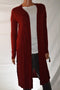 INC International Concepts Women Red Open-Front Rib-Knit Duster Cardigan Shrug M