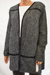 Charter Club Women Metallic Black Open Front Tweed Knit Cardigan Sweater Plus 3X