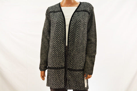 Charter Club Women Metallic Black Open Front Tweed Knit Cardigan Sweater Plus 3X