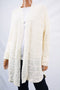 New Lauren Ralph Lauren Women's Ivory Cable Knit Open Front Cardigan Shrug Top S