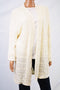 New Lauren Ralph Lauren Women's Ivory Cable Knit Open Front Cardigan Shrug Top S