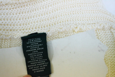 New Lauren Ralph Lauren Women's Ivory Cable Knit Open Front Cardigan Shrug Top S