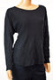 Grace Elements Women's Scoop Neck Long Sleeves Black Pullover Knit Sweater Top M - evorr.com