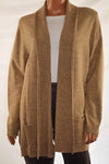 Karen Scott Women's Cotton Beige Draped Open Front Knit Cardigan Shrug Plus 1X