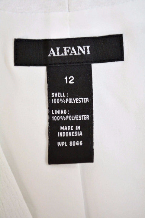 New Alfani Women's Sleeveless White Snap Button Vest Cardigan Shrug Top Size 12