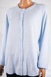 New Karen Scott Womens Long Sleeves Acrylic Blue Button Down Cardigan Shrug XXL