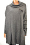 JM Collection Women's Long-Sleeve Gray Cowl-Neck Knit Poncho Sweater Top Plus 3X