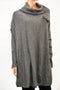 JM Collection Women's Long-Sleeve Gray Cowl-Neck Knit Poncho Sweater Top Plus 3X