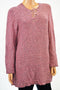 $79 Charter Club Women Long-Sleeve Pink Marled Lace-Up Tunic Sweater Top Plus 3X