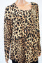 JM Collection Women Scoop Neck Brown Animal-Print Tunic Tees Blouse Top Plus 3X