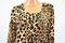 JM Collection Women Scoop Neck Brown Animal-Print Tunic Tees Blouse Top Plus 3X