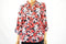 New Tommy Hilfiger Women's Red Floral Printed Roll-Tab Button Down Shirt Top S - evorr.com