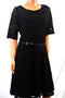$109 Charter Club Womens Short-Sleeve Black Lace Fit & Flare Tunic Dress Plus 1X - evorr.com
