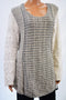 $69 Style&Co. Women's Long Sleeve Beige Color Block Marled Knit Sweater Plus 3X