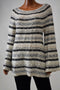 New Style&Co Women's Boat Neck Metallic Ivory Striped Knit Tunic Sweater Top S - evorr.com