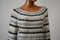 New Style&Co Women's Boat Neck Metallic Ivory Striped Knit Tunic Sweater Top S - evorr.com