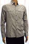 Kenneth Cole Reaction Men's Long-Sleeve Gray Pockets Button-Front Casual Shirt S - evorr.com