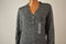 Charter Club Women's V-Neck Buckled Long Sleeve Black Marled Knit Sweater Top L