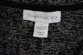Charter Club Women's V-Neck Buckled Long Sleeve Black Marled Knit Sweater Top L
