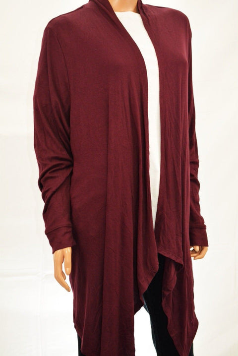 INC Concepts Women's Long-Sleeves Red Open-Front Long Cardigan Shrug Top Plus 3X