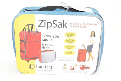 $160 Biaggi Zipsak 27'' Microfold Spinner Suitcase Luggage Winter Blue