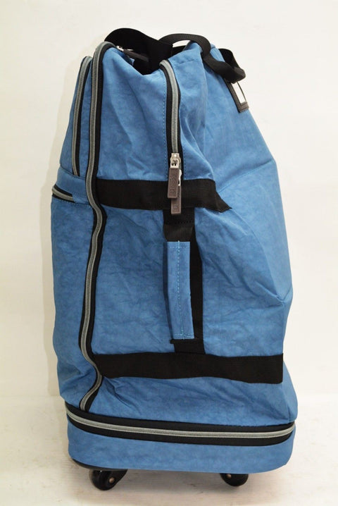$160 Biaggi Zipsak 27'' Microfold Spinner Suitcase Luggage Winter Blue