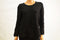 Alfani Women's Long-Sleeve Black Buttoned Cuff Ribbed Swing Sweater Top M