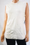New Alfani Women's Mock Neck Sleeveless Ivory Solid Ribbed Knit Sweater Top XL
