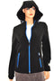 Nautica Women's Long Sleeves Stretch Black Full Zip Hooded Fleece Jacket Coat XS